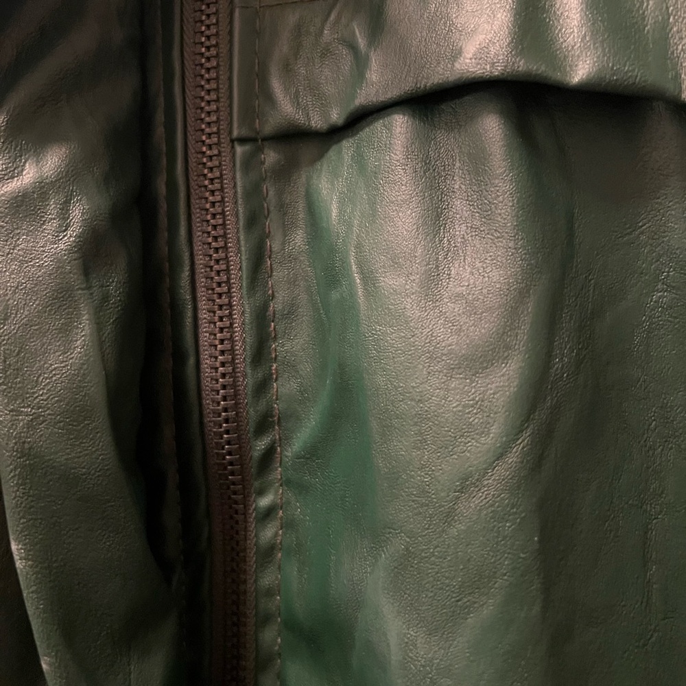Green Faux Leather Jacket - Picture 5 of 11